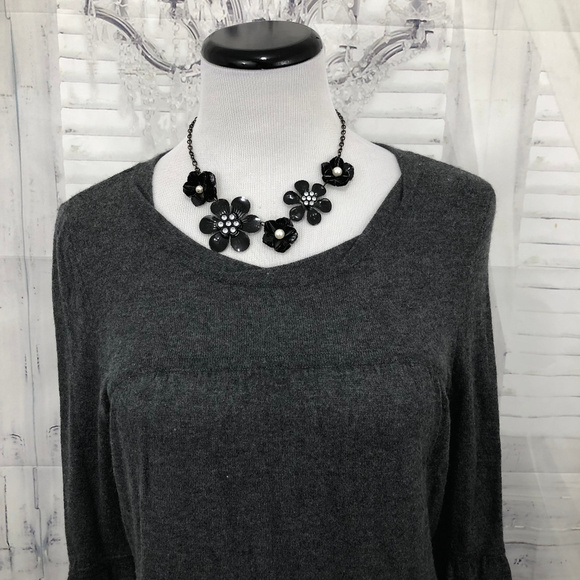 SPRING & MERCER Gray Cashmere Pullover Sweater Med - Picture 2 of 8